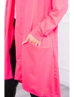 Bunda oversize s kapucňou ružová neónová