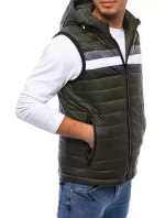 Pánska prešívaná zelená vesta FashionStreet TX4034