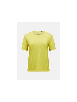 Dámske tričko PEAK PERFORMANCE W Wool-Blend Shortsleeve, žltá farba Dámske tričko PEAK PERFORMANCE W Wool-Blend Shortsleeve, žltá farba