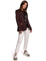 B180 Blejzer s kapucňou z bavlneného úpletu - čierny