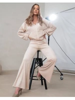 Dvojdielna velúrová súprava so zvončekmi Goodlookin beige (821144)