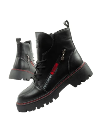 Lee Cooper dámske trapper topánky dámske zateplené kožené slingbacks čiernočervené dámske topánky