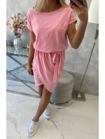 Šaty s obálkovým spodným dielom vo svetlo ružovej farbe Šaty s obálkovým spodným dielom vo svetlo ružovej farbe