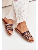 Płaskie Klapki Damskie Ze Złotym Detalem Panterka Noroti