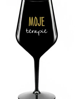 MOJE TERAPIE - černá nerozbitná sklenice na víno 470 ml