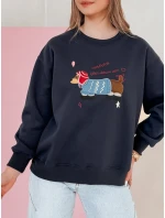 Dámska nadrozmerná vyšívaná mikina DOGSWEETY navy blue FashionStreet BY1480 Dámska nadrozmerná vyšívaná mikina DOGSWEETY navy blue FashionStreet BY1480