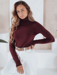 Dámsky sveter s rolákom VANORIA bordová FashionStreet MY2490