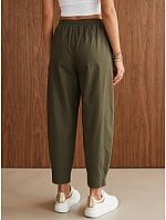 Dámske joggerové nohavice s gumou v páse, olivovo zelené, FashionStreet UY3167 Dámske joggerové nohavice s gumou v páse, olivovo zelené, FashionStreet UY3167