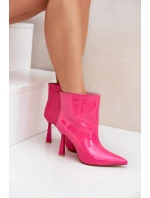 Lakierowane Botki Na Szpice Wsuwane Fuksja Seliri