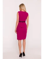S427 Peplum šaty - slivka