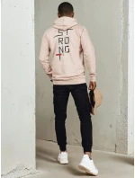 Pánska mikina s kapucňou béžová FashionStreet BX5714