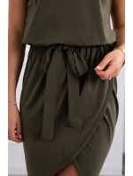 Šaty s obálkovým spodným dielom vo farbe khaki