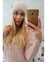 Fleecová čiapka Carolina K243 béžová