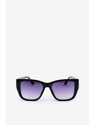 Damskie Okulary Przeciwsłoneczne Z Ozdobnymi Detalami UV400 Czarne
