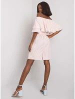 Šaty LK SK 507354.30P bielo-ružové