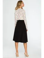 S133 Midi sukňa áčkového strihu - čierna