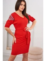 Šaty s krídlami na ramenách červené Šaty s krídlami na ramenách červené