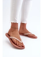 Płaskie Elastyczne Klapki Japonki Damskie ZAXY JJ285298 Różowe