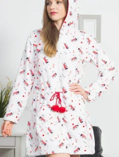 Dámsky župan krátky s kapucňou na zips Jazvečík