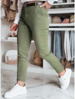 Dámske nohavice chinos s opaskom LINESKA khaki FashionStreet UY2575