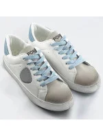Bielo-svetlo modré dámske tenisky trampky z rôznych spojených materiálov (1088) Bielo-svetlo modré dámske tenisky trampky z rôznych spojených materiálov (1088)