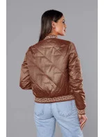 Dámska bunda typu "bomber" v karamelovej farbe (B8123-14)