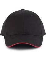K-up KP 011 6-panelová sendvičová čiapka „Orlando“ 20.0011 čierna/červená
