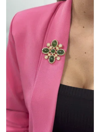 Brošňa Kvetina 2 zelená Brošňa Kvetina 2 zelená