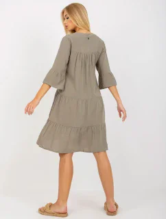 Šaty D73761M30214A5EN khaki farba