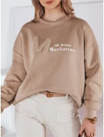 Dámska oversize mikina AVENUE coffee FashionStreet BY1355