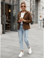 Dámska semišová bunda svetlohnedá hit sezóny FashionStreet TY5575