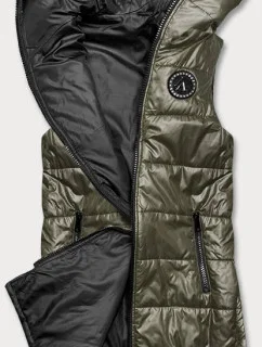 Vesta v khaki farbe s geometrickou spodnou časťou (B0122-11)