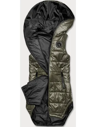 Vesta v khaki farbe s geometrickou spodnou časťou (B0122-11)