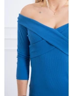 Džínsové šaty s výstrihom do V