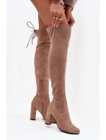 Kozaki Damskie Na Słupku Beżowe Xamarin