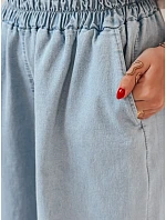 Dámske široké džínsové nohavice DENIMJOY svetlo modré FashionStreet UY2717
