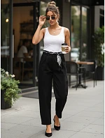 Dámske nohavice s vysokým pásom a čiernou FashionStreet UY2901 Dámske nohavice s vysokým pásom a čiernou FashionStreet UY2901