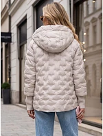 Dámska prešívaná bunda s kapucňou, svetlosivá, FashionStreet TY5867 Dámska prešívaná bunda s kapucňou, svetlosivá, FashionStreet TY5867