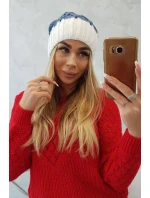 Milano fleecová čiapka K203 denim+ecru