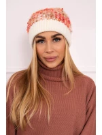 Bubble hat K219 ecru+malmine