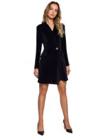 M562 Zamatové blejzrové šaty - čierne