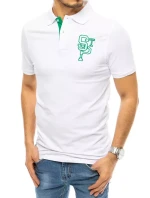 Pánske polo tričko s výšivkou biele FashionStreet PX0439