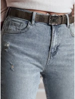 Dámske džínsové nohavice slim fit s opaskom MIXFELL modré FashionStreet UY2418