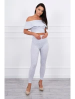 Sada s volánikmi svetlo šedá