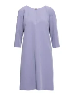 S394 Šaty uvoľneného strihu s výstrihom s kľúčovou dierkou - holubičia sivá