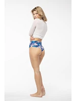 Dámske nohavičky Tissento Simple Brasil Maxi Panties Blue with Flowers - Julimex