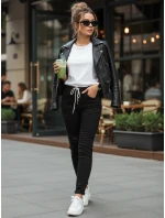 Čierne dámske nohavice FashionStreet s dierou UY2857