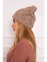 Fleecová čiapka Sylwia K244 tmavo béžová