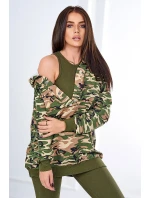 3dielna súprava Vresoviská blúzka, top a legíny khaki + zelená