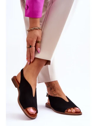 Dámske semišové sandále Lewski Topánky 3220/X Čierne